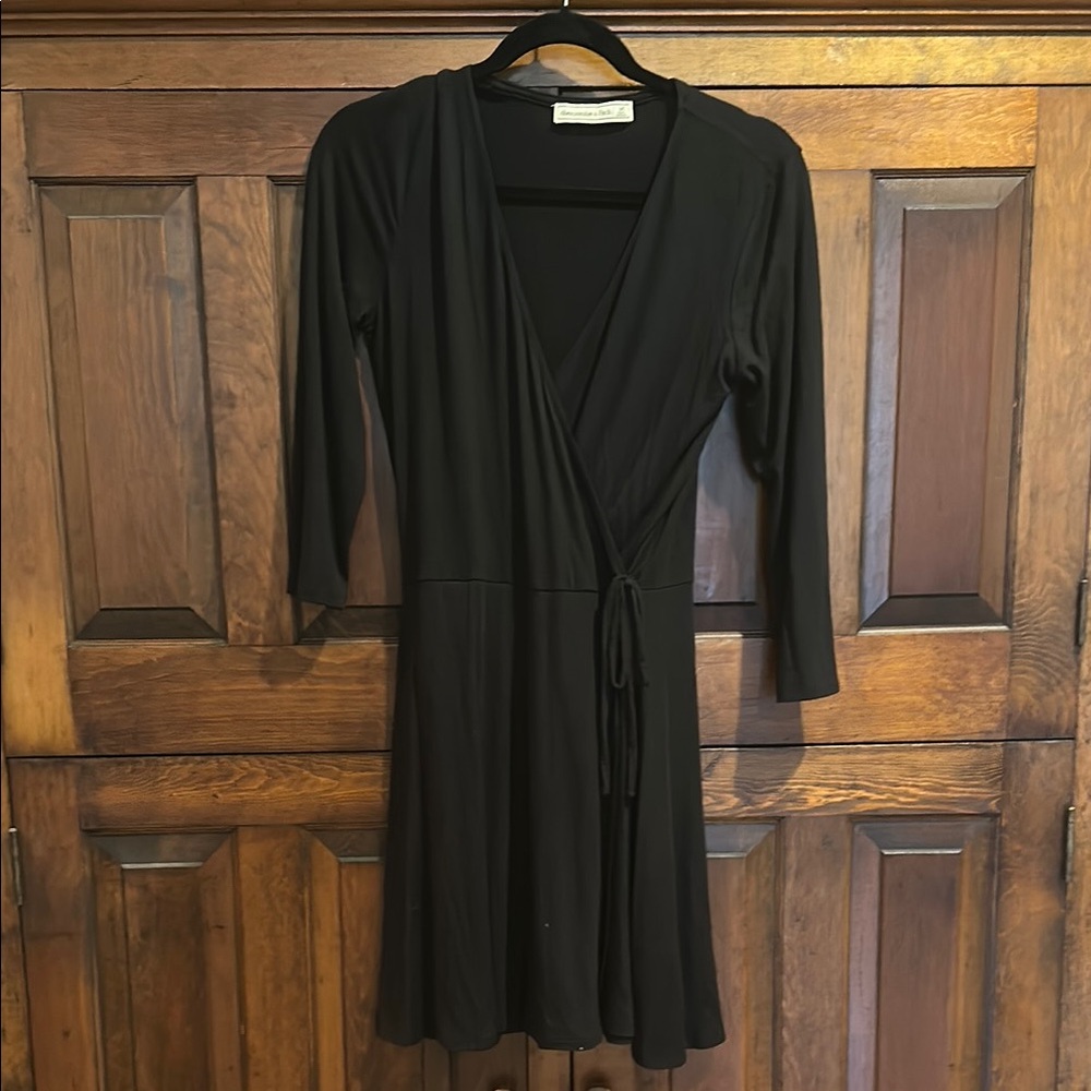 Stretchy short faux wrap dress